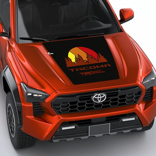 Vintage Retro Heritage Stripes Wrap Hood decal Sticker for Toyota Tacoma fourth-generation