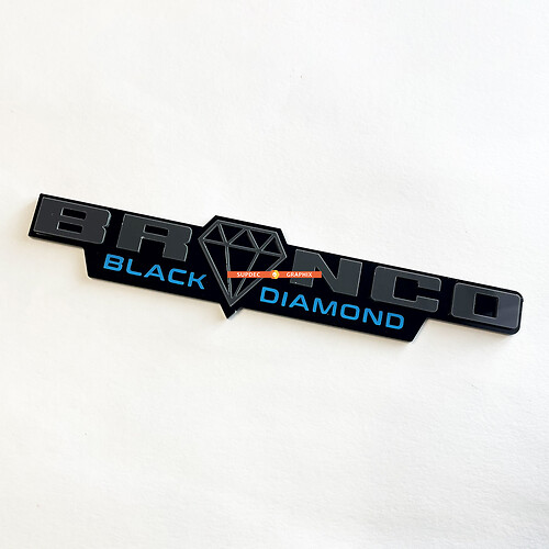 Bronco Black Diamond Fender Badges Emblem 3D Badge