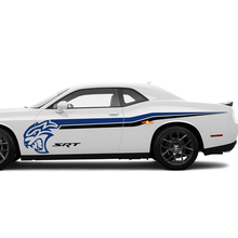 Two colors SRT Hellcat Side Stripes Decals Stickers For Dodge Challenger or Charger 2