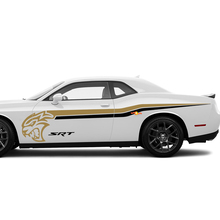 Two colors SRT Hellcat Side Stripes Decals Stickers For Dodge Challenger or Charger 3