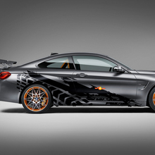 Side Doors Rear Tires Tracks Vinyl Decal Sticker fit to BMW models etc 3