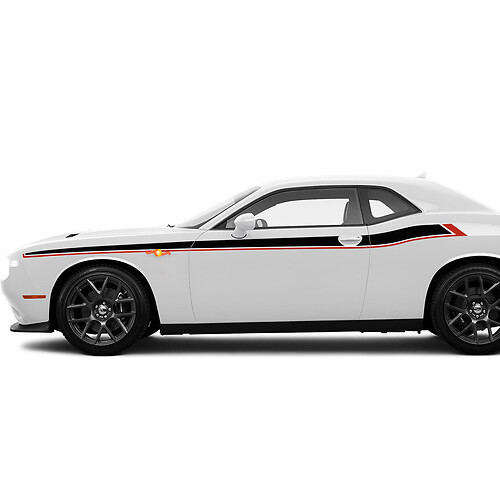 Two colors Side Accent Stripes Decals Stickers For Dodge Challenger
