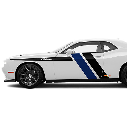 Two colors Side Stripes Accent Decals Stickers For Dodge Challenger