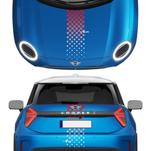 Hood and Rear Checkered Gradient stripes Mini Cooper Vinyl graphics decal Sticker for Mini Cooper S 2