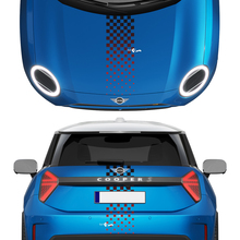 Hood and Rear Checkered Gradient stripes Mini Cooper Vinyl graphics decal Sticker for Mini Cooper S 3