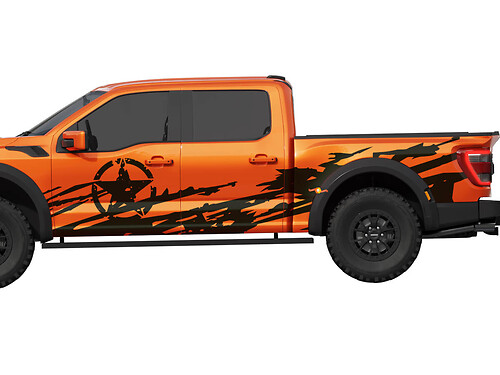 Universal Military Star Side Splash Truck decal graphics

