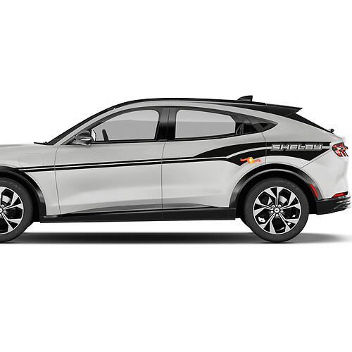 Pair MACH E Accent Stripes Side Door Decal vinyl stickers for Ford Mustang MACH-E