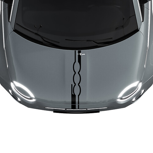 500 Hood Stripe Decal Sticker Graphics for Fiat 500