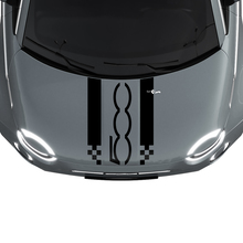 500 Hood Dual Racing Checkered Stripe Decal Sticker Graphics for Fiat 500 2