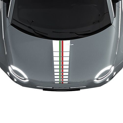 Tri Stripes Flag Hood Stripe Decal Sticker Graphics for Fiat 500