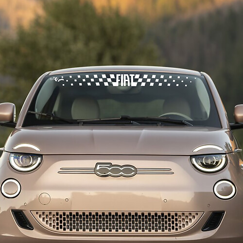 Front Windshield Checkered Stripe Decal Graphics for Fiat 500