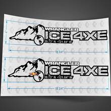 Custom Text and coordinates Mountain Jeep Wrangler hood Decal rubicon sahara JL JK CJ TJ YJ 3