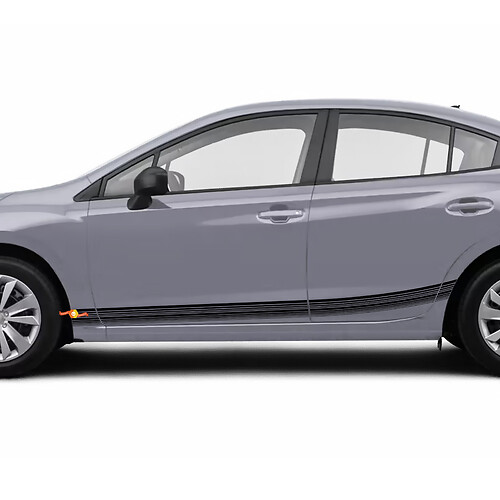 Pair Rocker Panel Side Skirt Vinyl Body Car Stripe Racing Vinyl Decal Sticker fit Suba Impreza