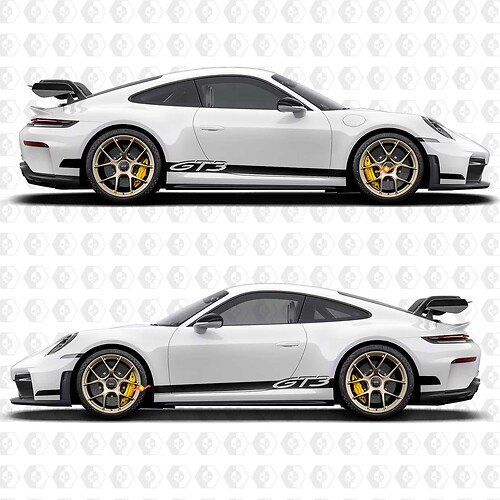 GT3 Stripes Side Decals Kit for Porsche 991 gt3