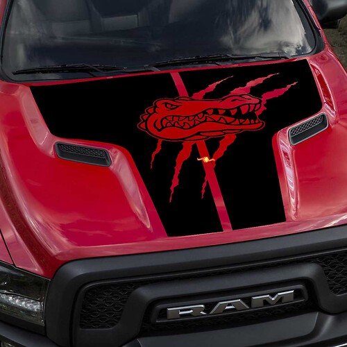 Dodge Ram Gators Rebel Hood Logo Truck Vinyl Decal Graphic Pick Up Pickup
