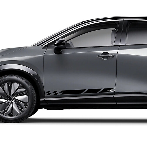 Sides Universal Checkered Stripes Racing Graphics Decal Kit for Nissan ARIYA