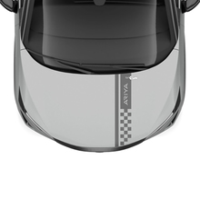 Hood Checkered Stripe Racing Graphics Decal for Nissan ARIYA 2