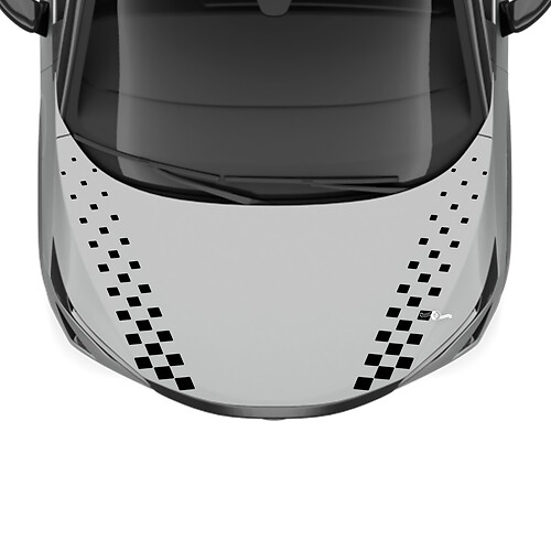 Hood Dual Checkered Stripe Racing Graphics Decal for Nissan ARIYA