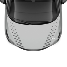 Hood Dual Checkered Stripe Racing Graphics Decal for Nissan ARIYA 2