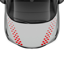 Hood Dual Checkered Stripe Racing Graphics Decal for Nissan ARIYA 3