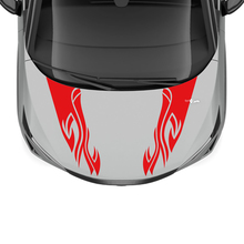 Hood Dual Flame Tribal Stripe Racing Graphics Decal for Nissan ARIYA 3