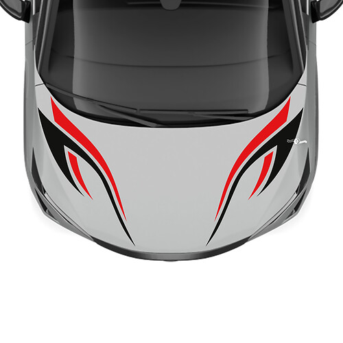Hood Dual Colors Tribal Stripe Racing Graphics Decal for Nissan ARIYA