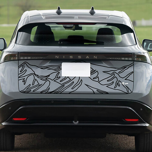 Rear Mountains Racing Graphics Decal for Nissan ARIYA 2