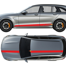 AMG Edition 1 Package Side & Hood Roof Trunk Stripes Decals Kit Vinyl Graphics Stickers for Mercedes C63
 3