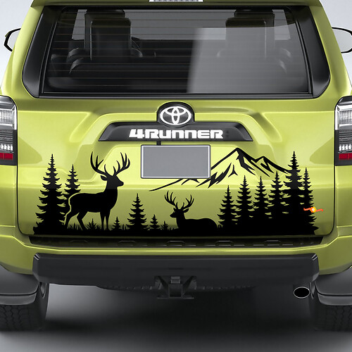 Mountains Forest Moose Deer Vinyl Decal Kit Sticker for Toyota 4Runner
