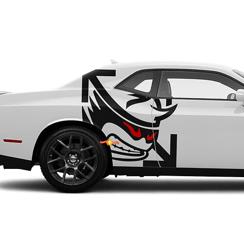 Two colors SRT Scat Pack Red Eyes Side Decals Stickers For Dodge Challenger or Charger