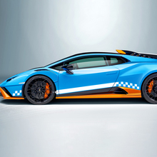 Checkered Stripe Flag Side Vinyl Decal Sticker Graphics for Lamborghini STO 2