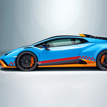 Checkered Stripe Flag Side Vinyl Decal Sticker Graphics for Lamborghini STO 3