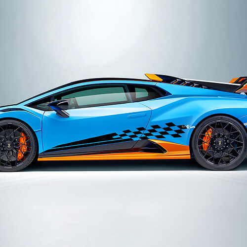 Checkered Stripe Flag Side Vinyl Decal Sticker Graphics for Lamborghini STO 2