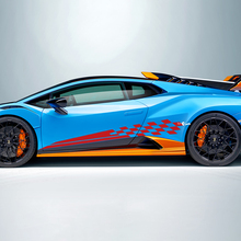 Checkered Stripe Flag Side Vinyl Decal Sticker Graphics for Lamborghini STO 2 3
