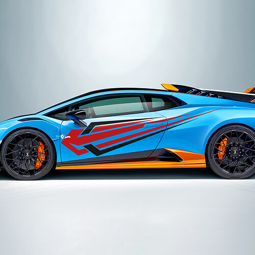 Two colors Tribal Stripes Side Vinyl Decal Sticker Graphics for Lamborghini STO 2