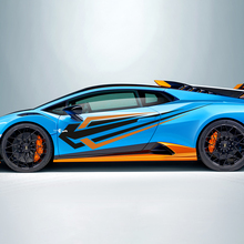 Two colors Tribal Stripes Side Vinyl Decal Sticker Graphics for Lamborghini STO 2 3