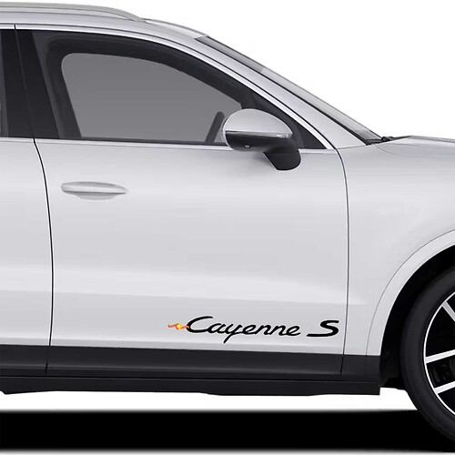 Pair Porsche Stickers Cayenne S Porsche  Doors Side Decal Sticker 