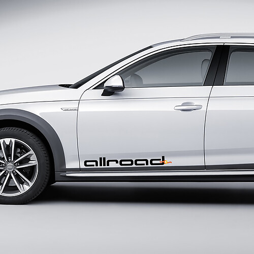 Pair Audi Allroad Decal Logo Doors Quattro Stickers Decals
