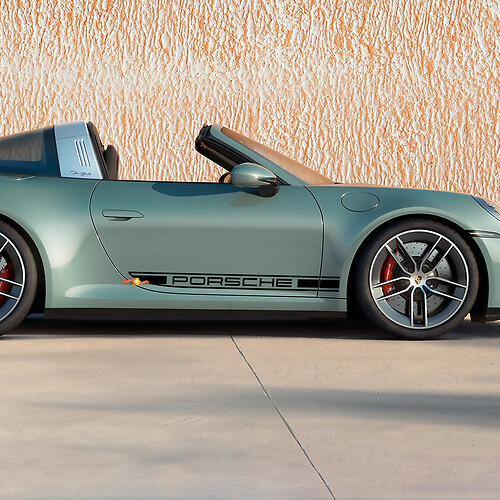 Side Doors Decorative Decal Sticker for Porsche 911 Targa 4S