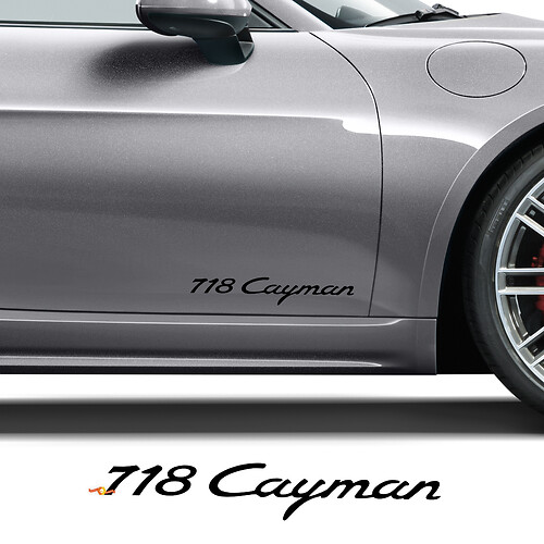 Side Doors Decal Sticker for Porsche 718 Cayman
