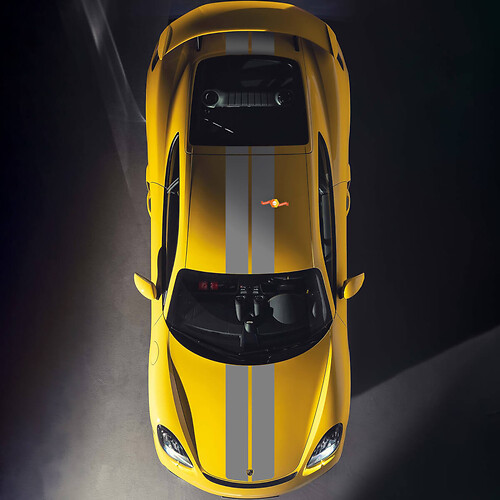 Dual Hood Roof Stripes Decal Sticker for Porsche Cayman 718