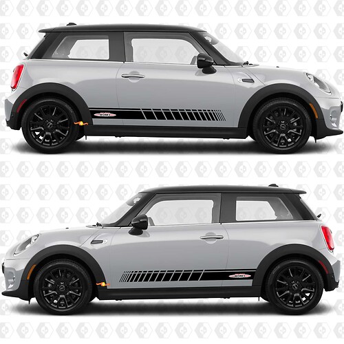 Side Stripes graphics decal John Cooper Works for Mini Cooper S
