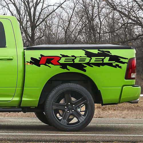 Rebel Bed Side Decal Sticker Graphics Vinyl Bedside for Dodge Ram Rebel