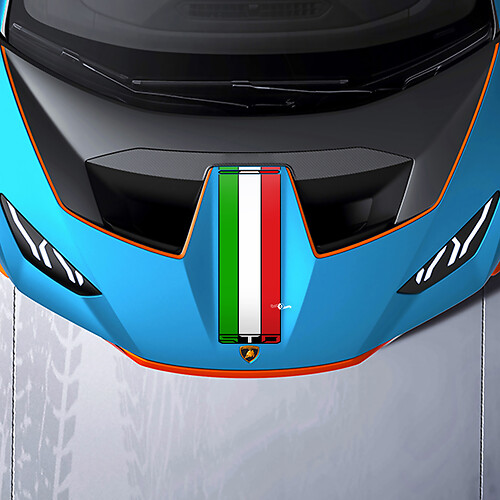 Hood Racing Stripes Tri color Vinyl Decal Sticker Graphics for Lamborghini STO