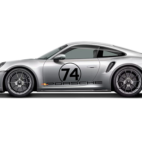 Side PORSCHE 50 Years stripes Kit graphic Decal Sticker for Porsche 911 Turbo S 992.2