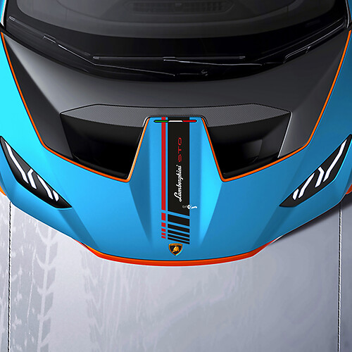 Hood Central Stripe Racing Vinyl Decal Sticker Graphics for Lamborghini STO