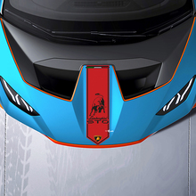 Hood Central Stripe Bull logo Racing Vinyl Decal Sticker Graphics for Lamborghini STO 3