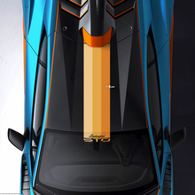 Roof and Windshield Tri Colors Stripe STO logo Racing Vinyl Decal Sticker Graphics for Lamborghini STO 2