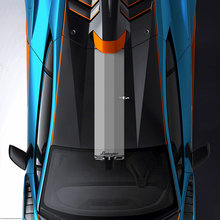 Roof and Windshield Tri Colors Stripe STO logo Racing Vinyl Decal Sticker Graphics for Lamborghini STO 3