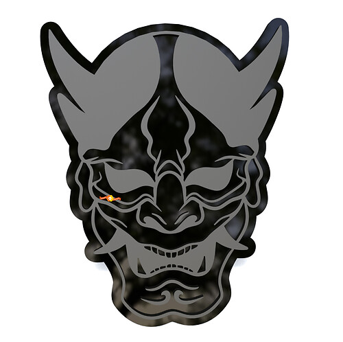 Mask Hannya Japanese Noh Fender Badges Tailgate Emblem 3D Badge